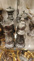 Gold and Silver Patina Decorative Chess Set